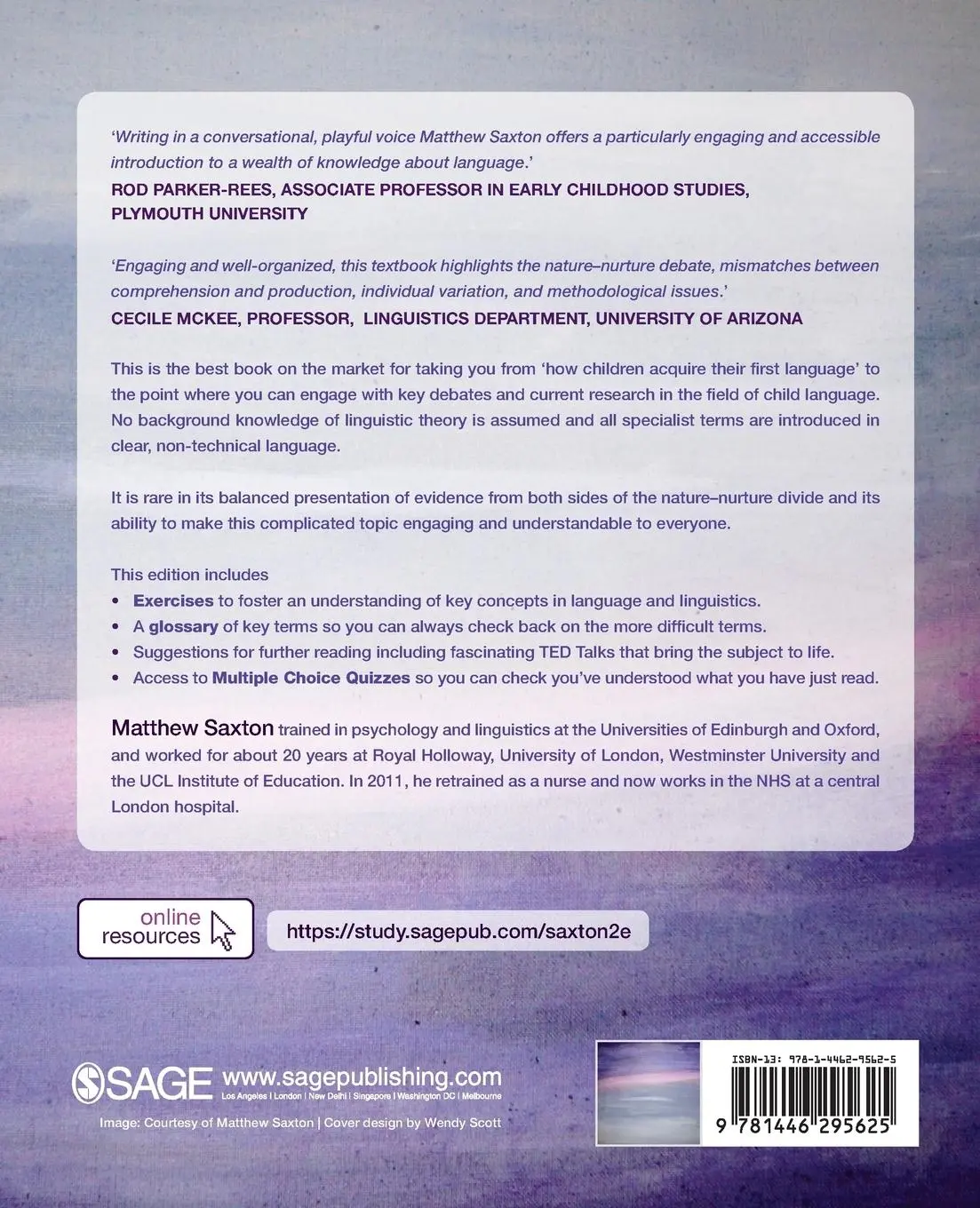 Rückseite: 9781446295625 | Child Language | Acquisition and Development | Matthew Saxton | Buch