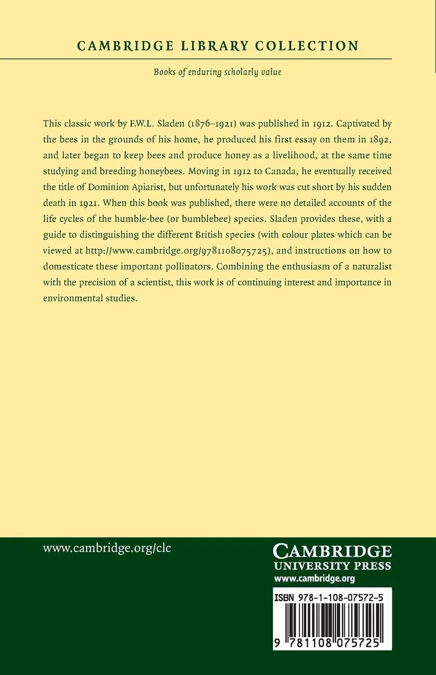 Rückseite: 9781108075725 | The Humble-Bee | Frederick William Lambert Sladen | Taschenbuch | 2014
