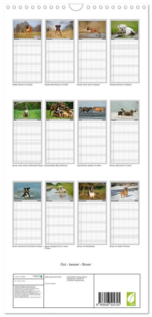 Bild: 9783516515725 | Familienplaner 2026 - Gut - besser - Boxer mit 5 Spalten...