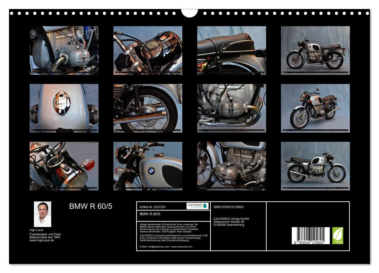 Bild: 9783516125825 | BMW R 60/5 (Wandkalender 2026 DIN A3 quer), CALVENDO Monatskalender