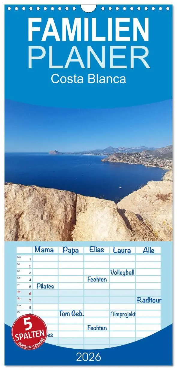 Cover: 9783516505825 | Familienplaner 2026 - Costa Blanca. Schroffe Felsen und...