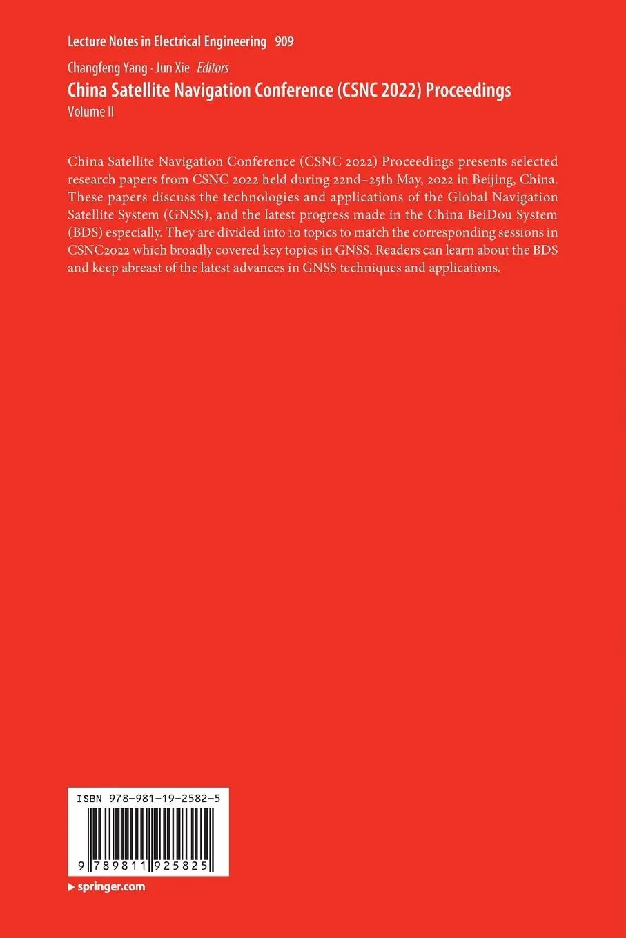 Rückseite: 9789811925825 | China Satellite Navigation Conference (CSNC 2022) Proceedings | Buch