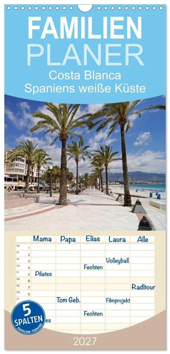 Cover: 9783594335925 | Familienplaner 2027 - Costa Blanca - Spaniens weiße Küste mit 5...