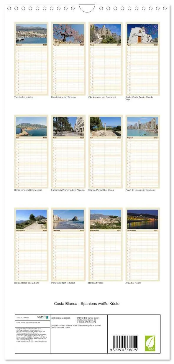 Bild: 9783594335925 | Familienplaner 2027 - Costa Blanca - Spaniens weiße Küste mit 5...