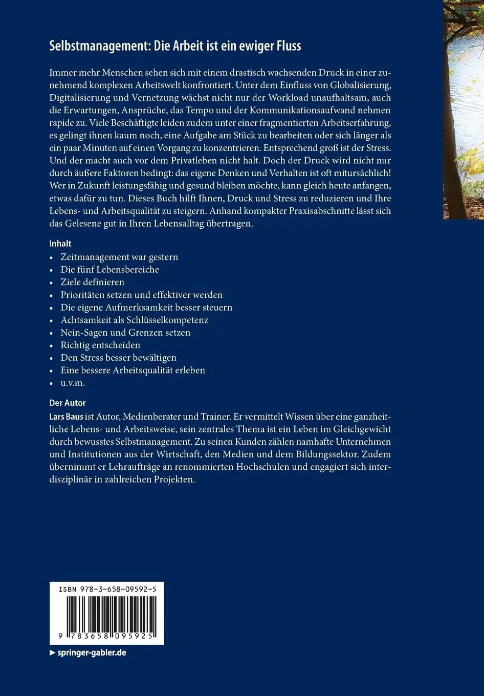 Rückseite: 9783658095925 | Selbstmanagement: Die Arbeit ist ein ewiger Fluss | Lars Baus | Buch