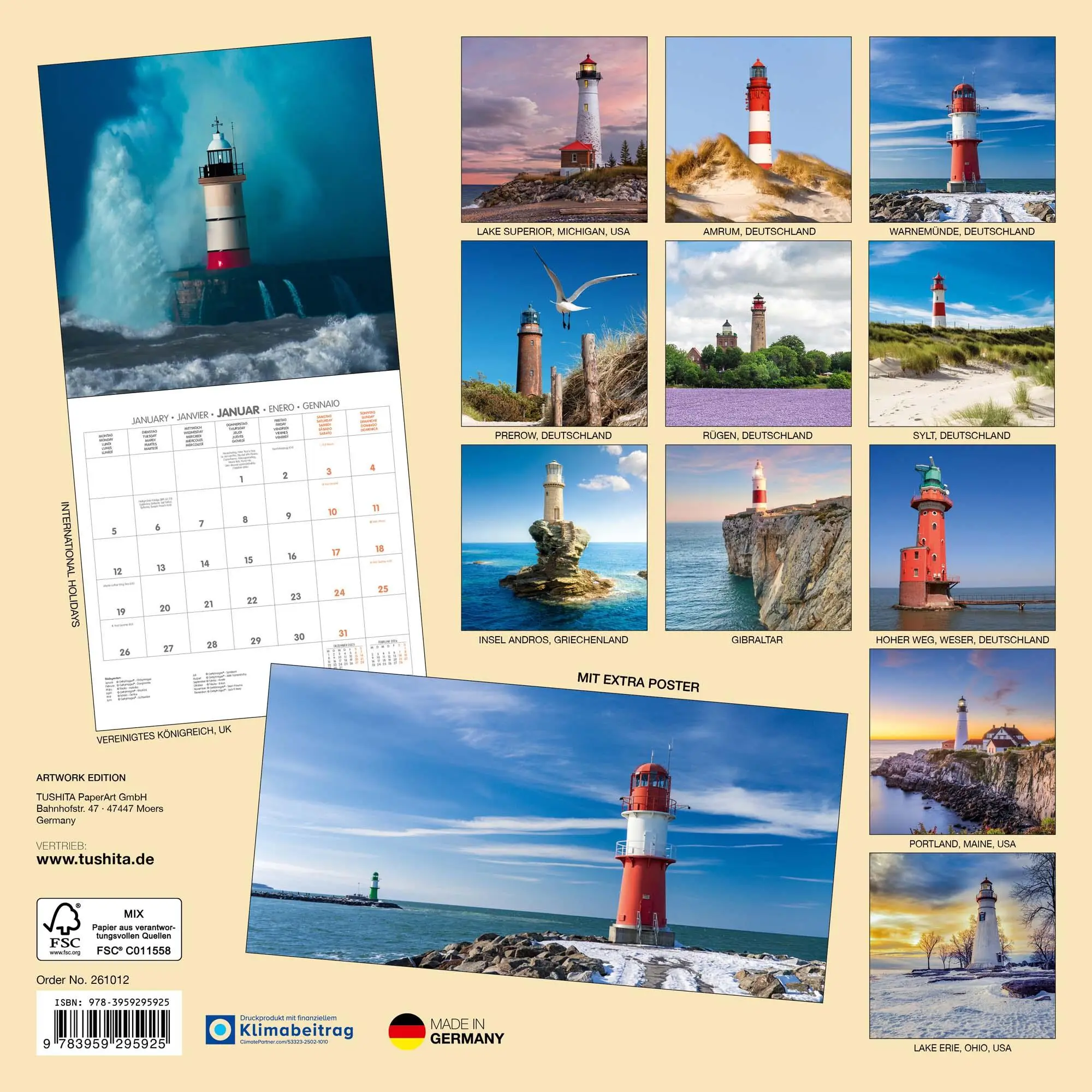 Rückseite: 9783959295925 | Leuchttürme 2026 | Kalender 2026 | Kalender | Artwork Edition | 28 S.