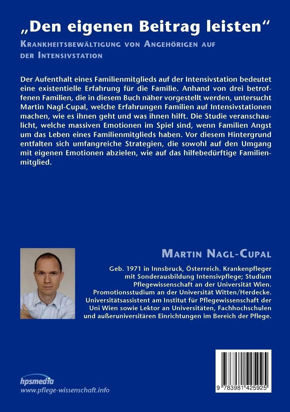 Rückseite: 9783981425925 | "Den eigenen Beitrag leisten" | Martin Nagl-Cupal | Taschenbuch | 2011