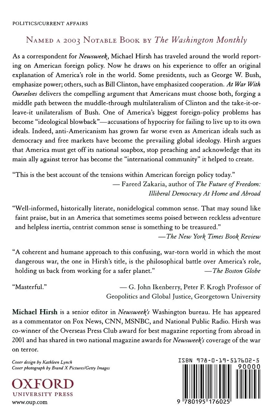 Rückseite: 9780195176025 | At War with Ourselves | Michael Hirsh | Taschenbuch | Englisch | 2004
