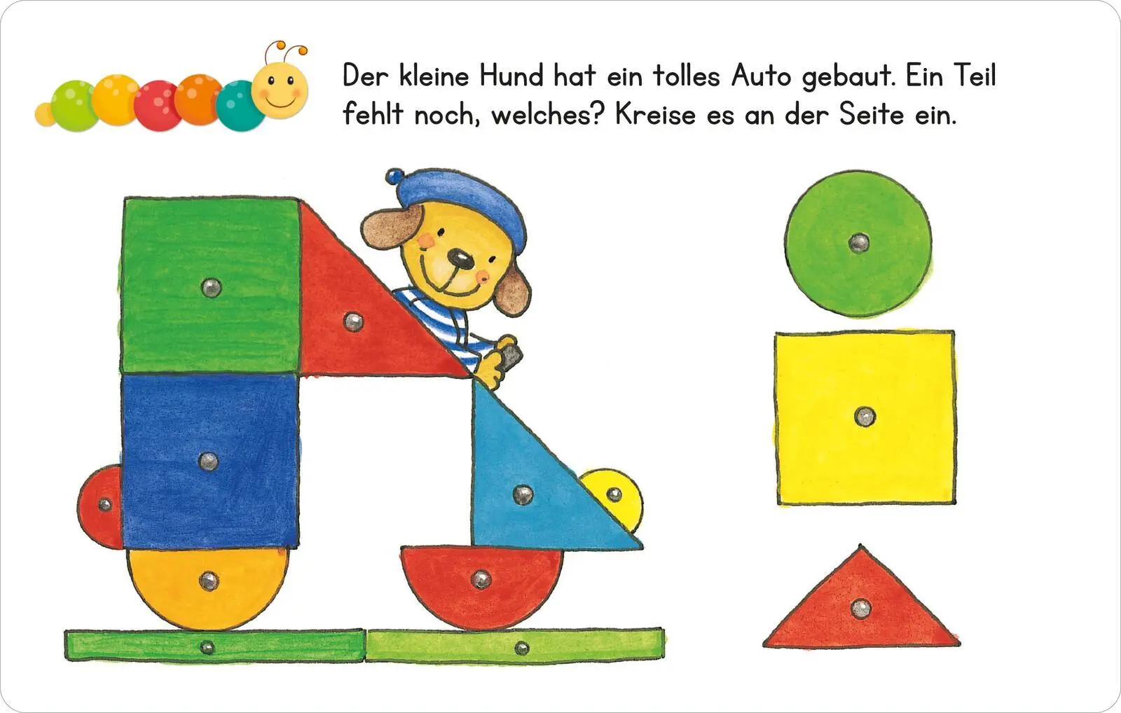 Bild: 9783845856025 | Lernraupe - Formen und Größen | 50 Karten mit abwischbarem Stift