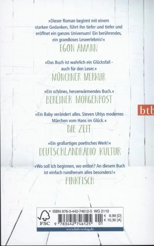 Rückseite: 9783442746125 | Glückskind | Steven Uhly | Taschenbuch | btb | 282 S. | Deutsch | 2014