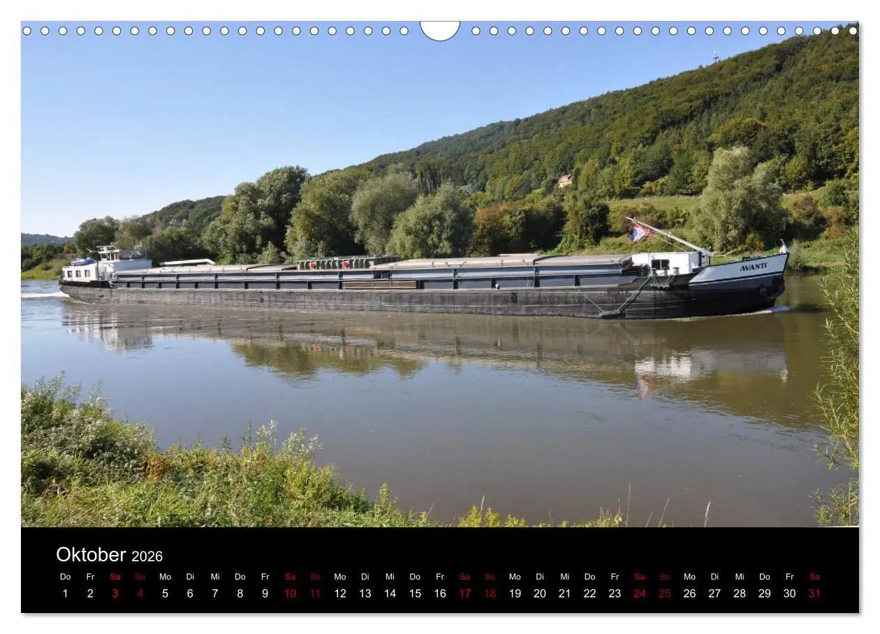 Bild: 9783457906125 | Schiffe auf der Oberweser (Wandkalender 2026 DIN A3 quer), CALVENDO...