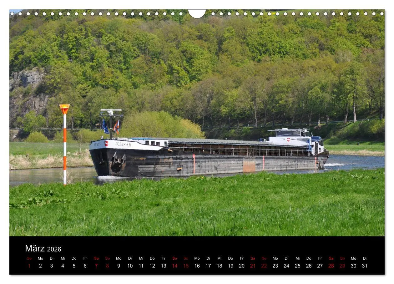 Bild: 9783457906125 | Schiffe auf der Oberweser (Wandkalender 2026 DIN A3 quer), CALVENDO...