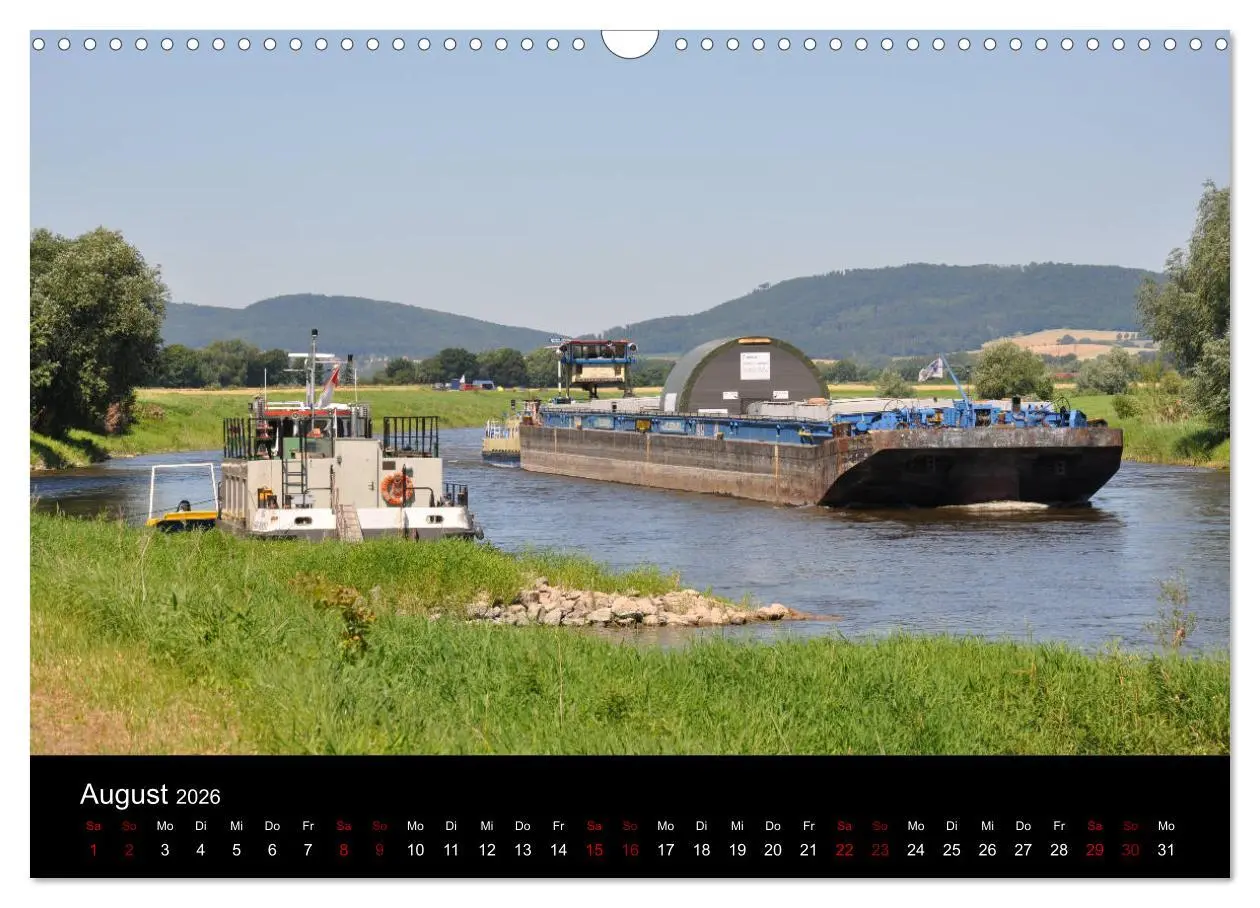 Bild: 9783457906125 | Schiffe auf der Oberweser (Wandkalender 2026 DIN A3 quer), CALVENDO...