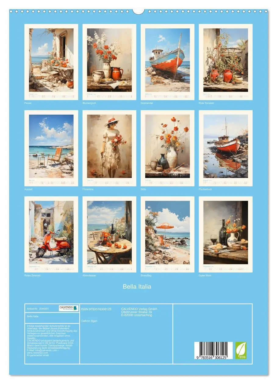 Bild: 9783516306125 | Bella Italia (hochwertiger Premium Wandkalender 2026 DIN A2 hoch),...
