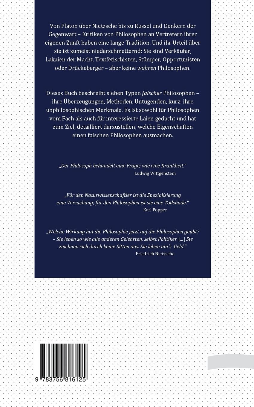 Rückseite: 9783756816125 | Der Falsche Philosoph | Eine Typologie | Rainer Hofbauer | Taschenbuch