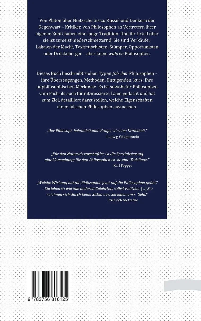 Rückseite: 9783756816125 | Der Falsche Philosoph | Eine Typologie | Rainer Hofbauer | Taschenbuch