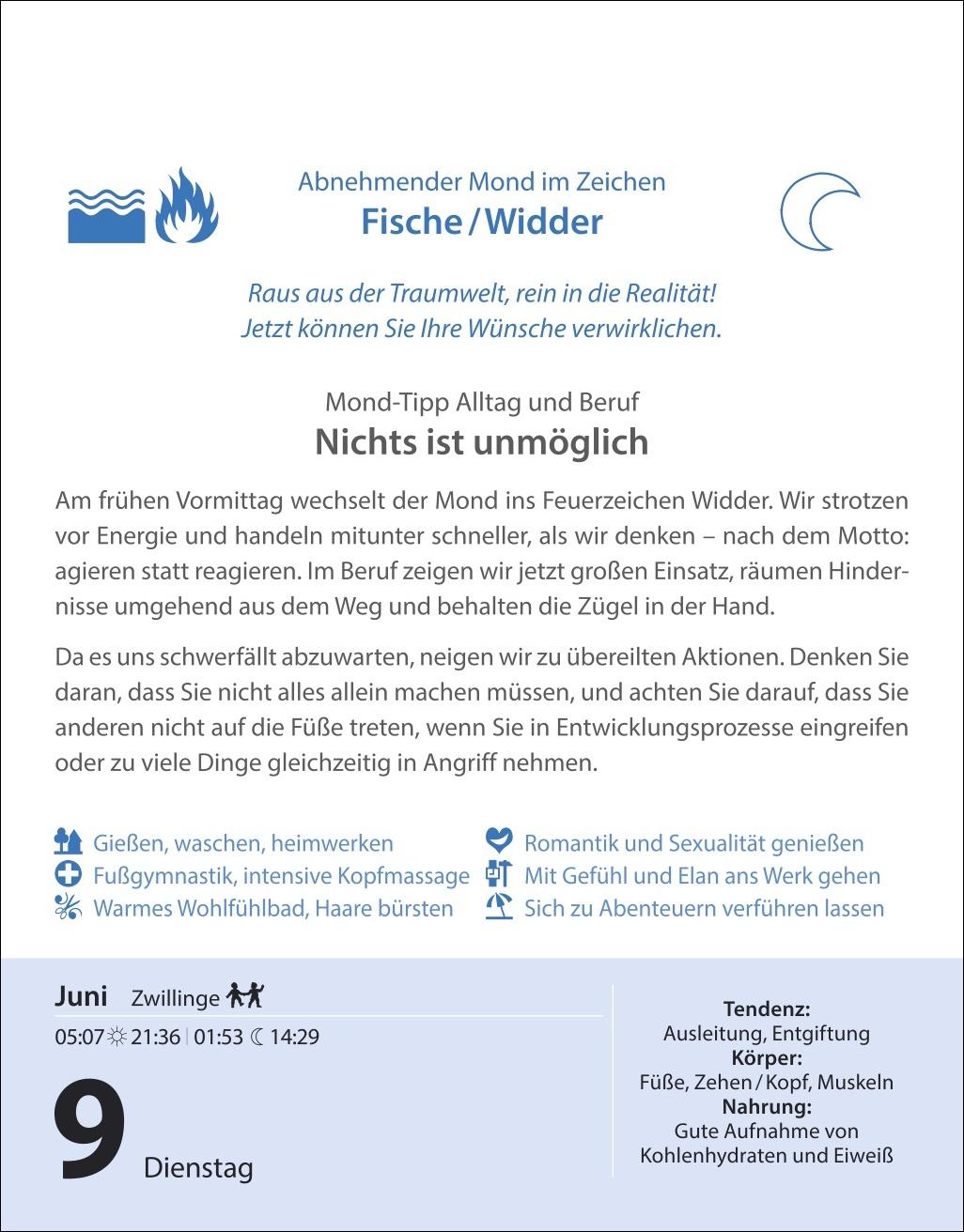 Bild: 9783840036125 | Leben mit dem Mond Tagesabreißkalender 2026 - Praktische Tipps Tag...