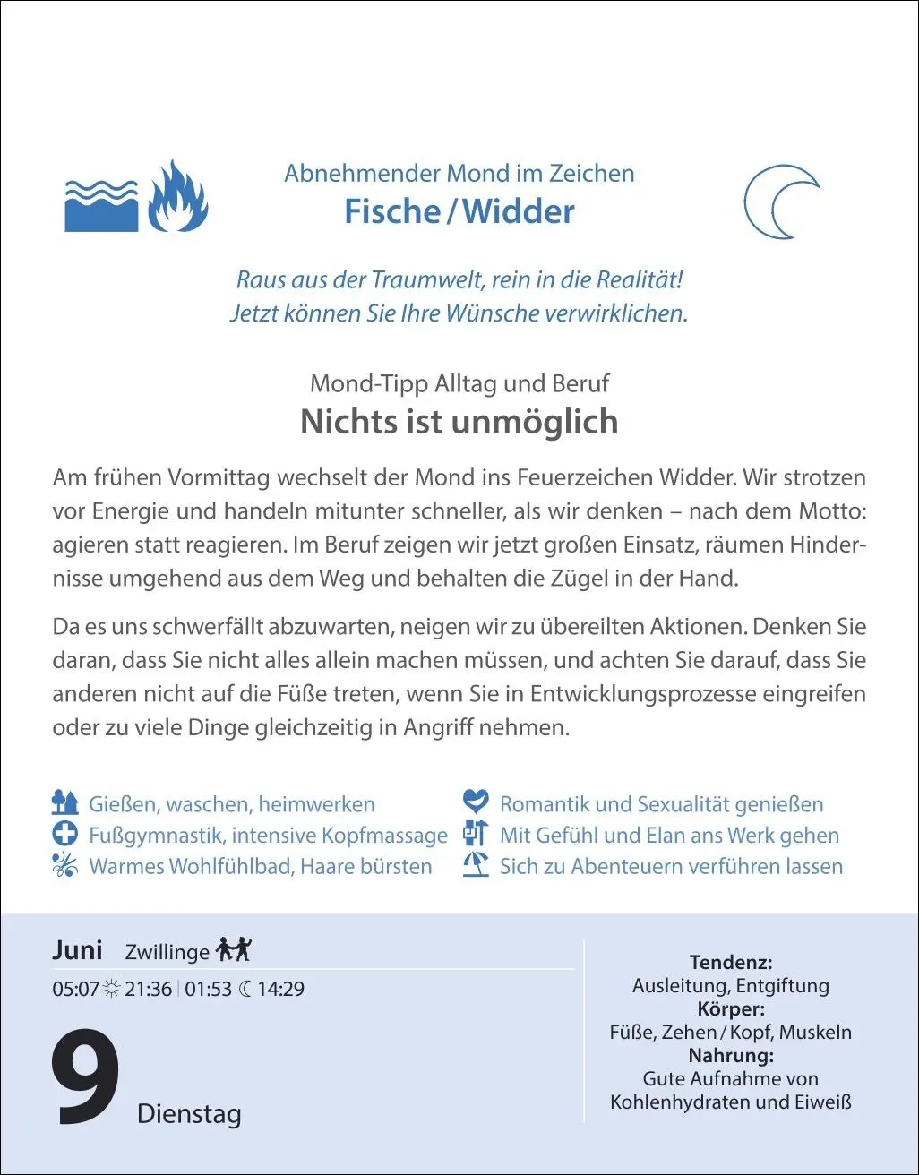 Bild: 9783840036125 | Leben mit dem Mond Tagesabreißkalender 2026 - Praktische Tipps Tag...