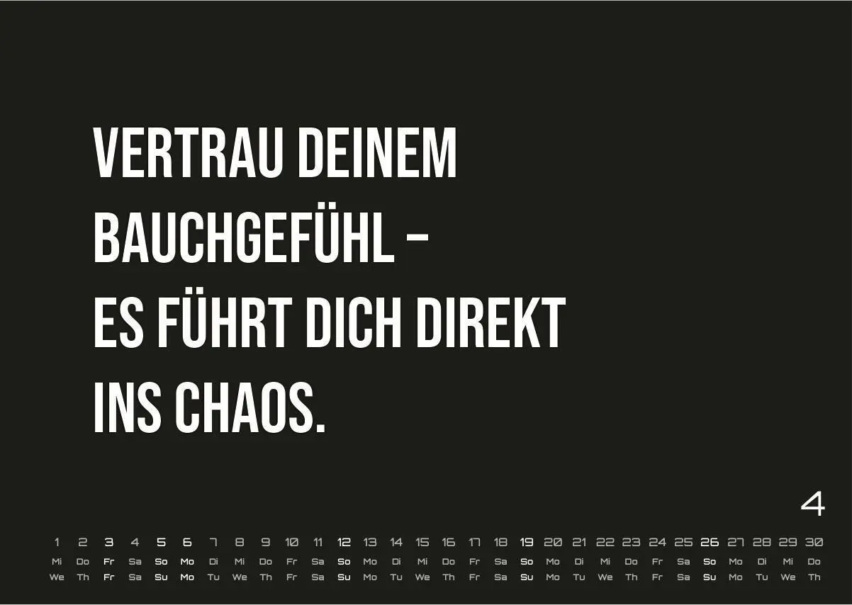 Bild: 9783986736125 | DEMOTIVATION 2026 - dein demotivierender Begleiter - Kalender DIN A3