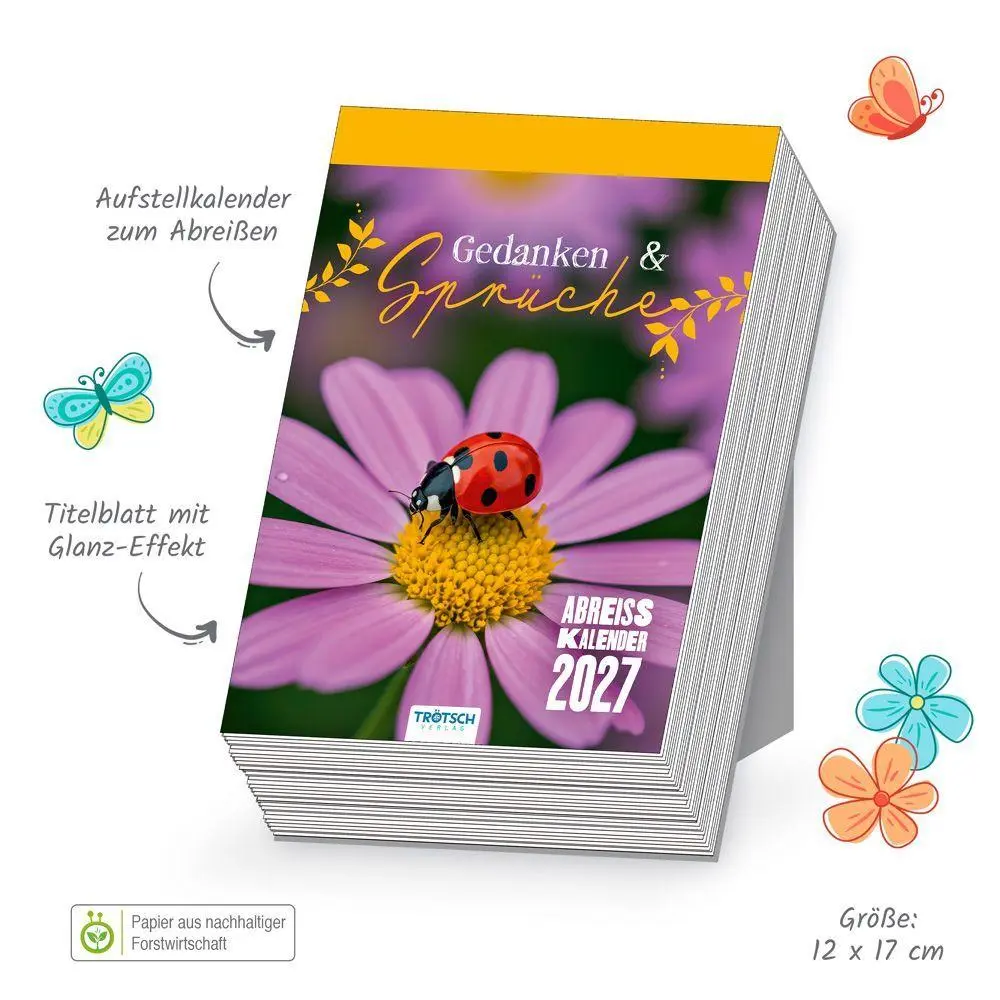 Bild: 9783988026125 | TRÖTSCH - Abreißkalender Gedanken und Sprüche 2027 | KG | Kalender