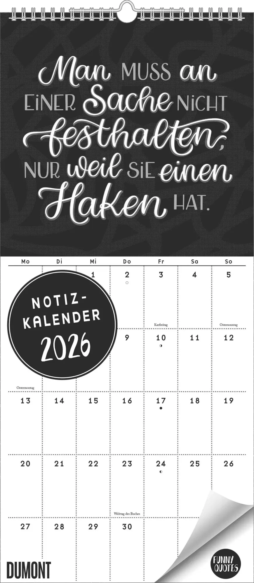 Cover: 4069095006225 | Funny Quotes Notizkalender 2026 - Typo-Planer - Format 22 x 49,5 cm