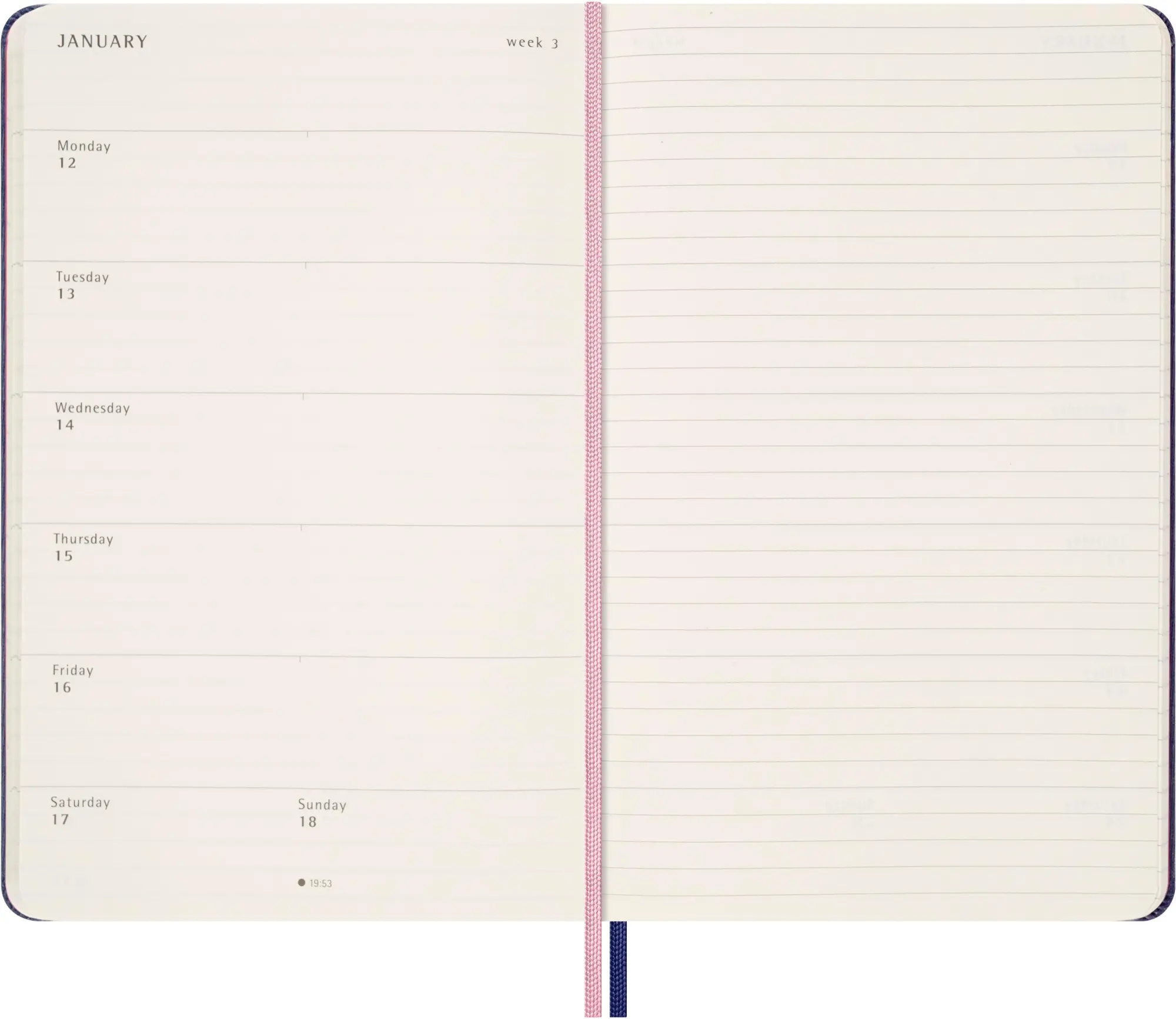 Bild: 8056999276225 | Moleskine Sakura 18 Monate Wochen Notizkalender 2025/2026, L/A5, 1...