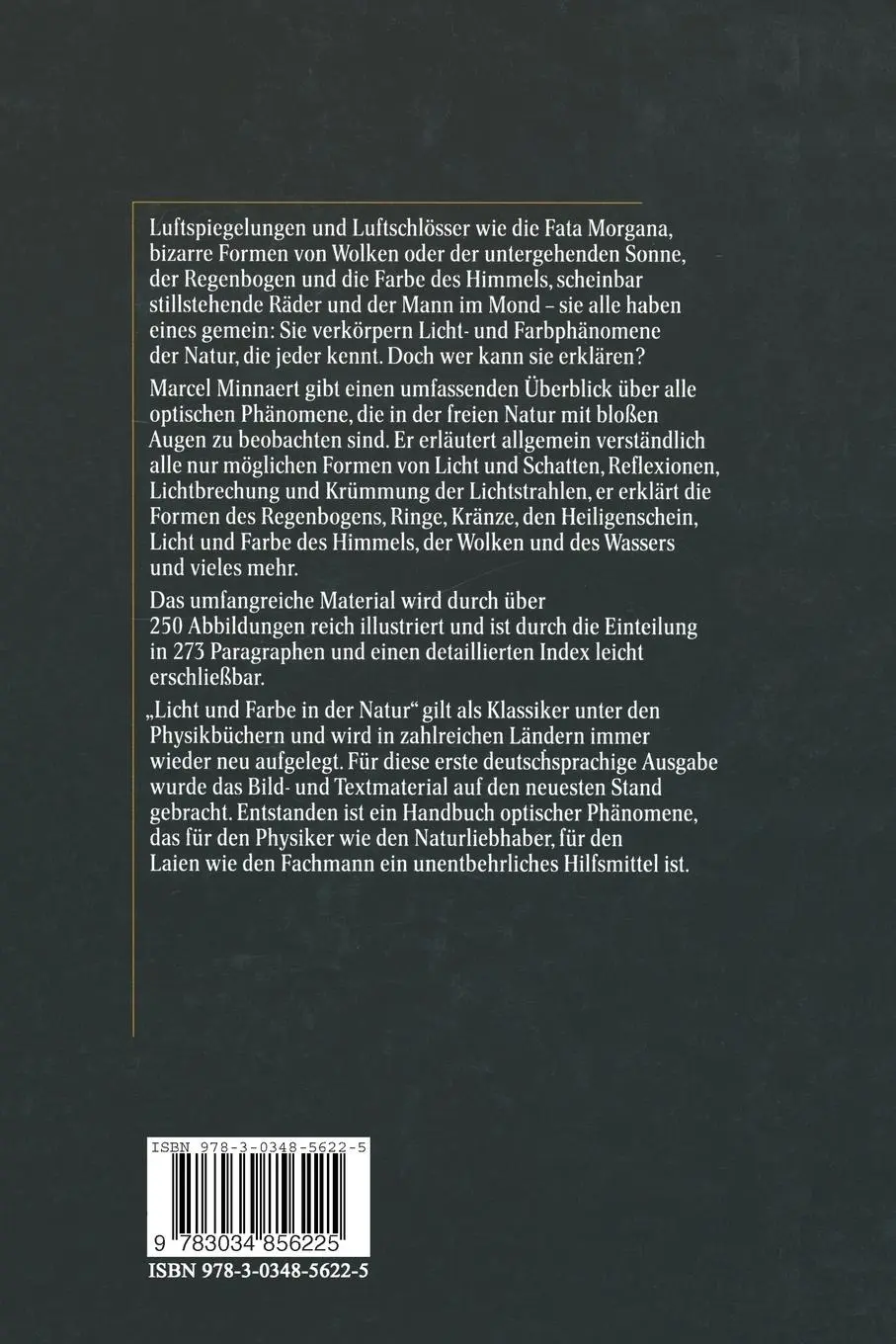 Rückseite: 9783034856225 | Licht und Farbe in der Natur | Minnaert | Taschenbuch | 464 S. | 2014