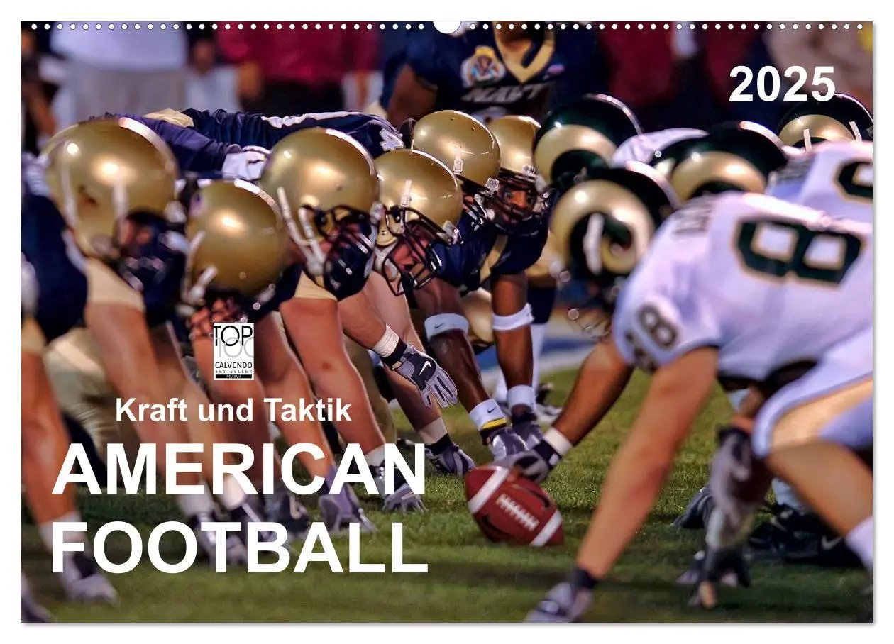 Cover: 9783435596225 | Kraft und Taktik - American Football (Wandkalender 2025 DIN A2...