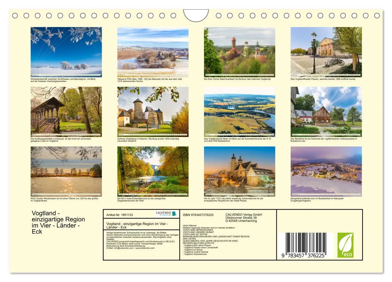 Bild: 9783457376225 | Vogtland - einzigartige Region im Vier - Länder - Eck (Wandkalender...