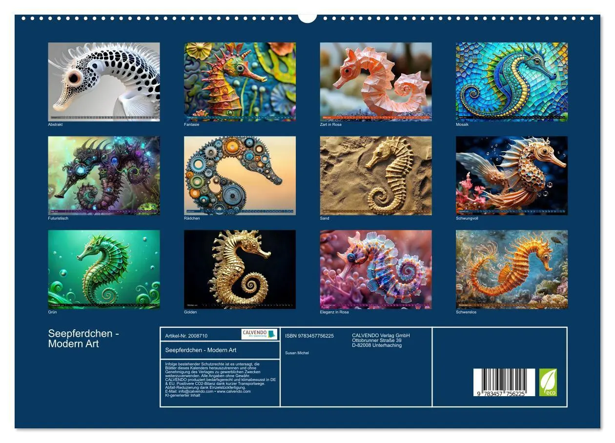 Bild: 9783457756225 | Seepferdchen - Modern Art (hochwertiger Premium Wandkalender 2026...