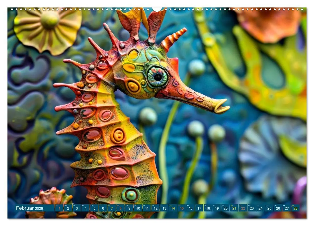 Bild: 9783457756225 | Seepferdchen - Modern Art (hochwertiger Premium Wandkalender 2026...