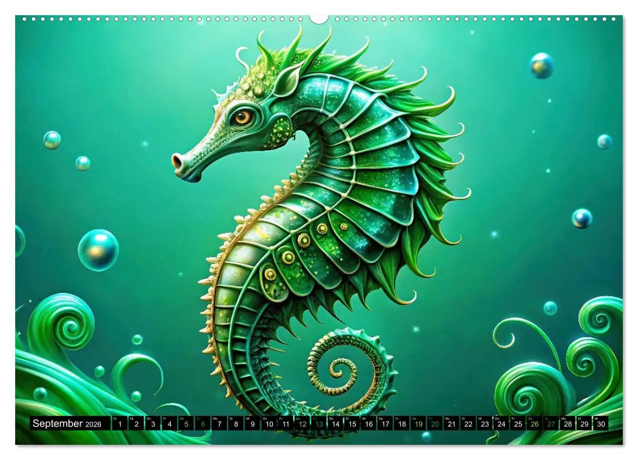 Bild: 9783457756225 | Seepferdchen - Modern Art (hochwertiger Premium Wandkalender 2026...