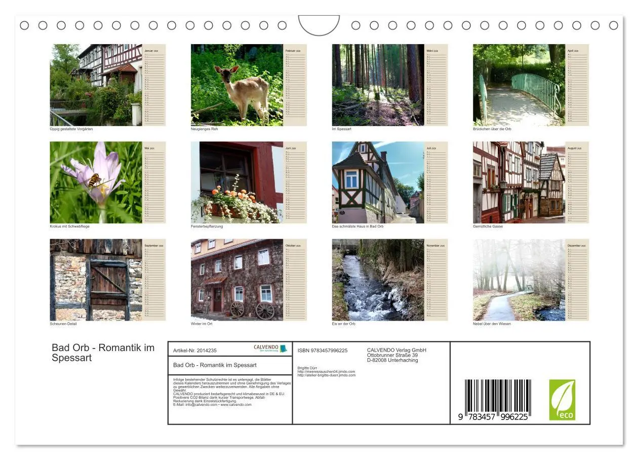 Bild: 9783457996225 | Bad Orb - Romantik im Spessart (Wandkalender 2026 DIN A4 quer),...