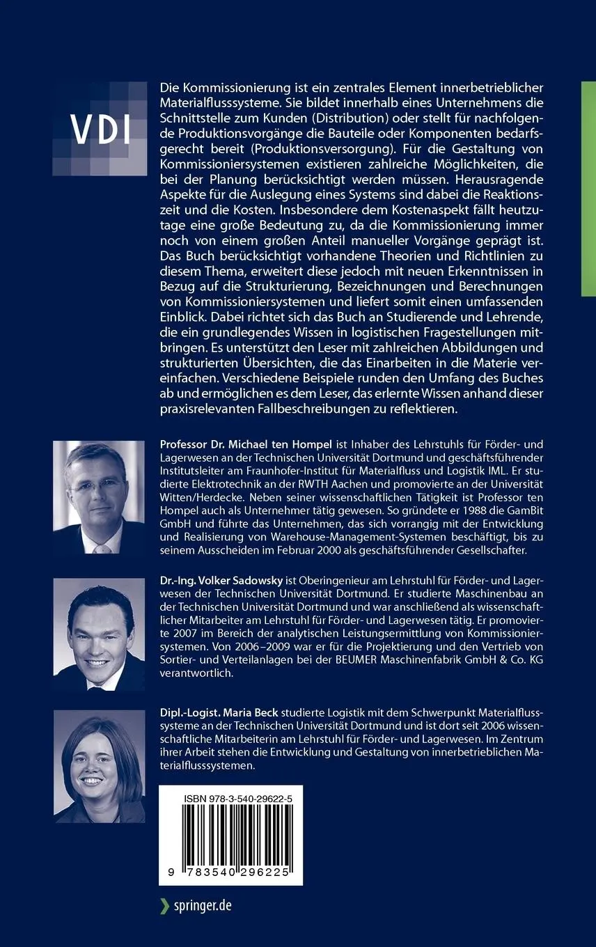 Rückseite: 9783540296225 | Kommissionierung | Michael Hompel (u. a.) | Buch | x | Deutsch | 2011