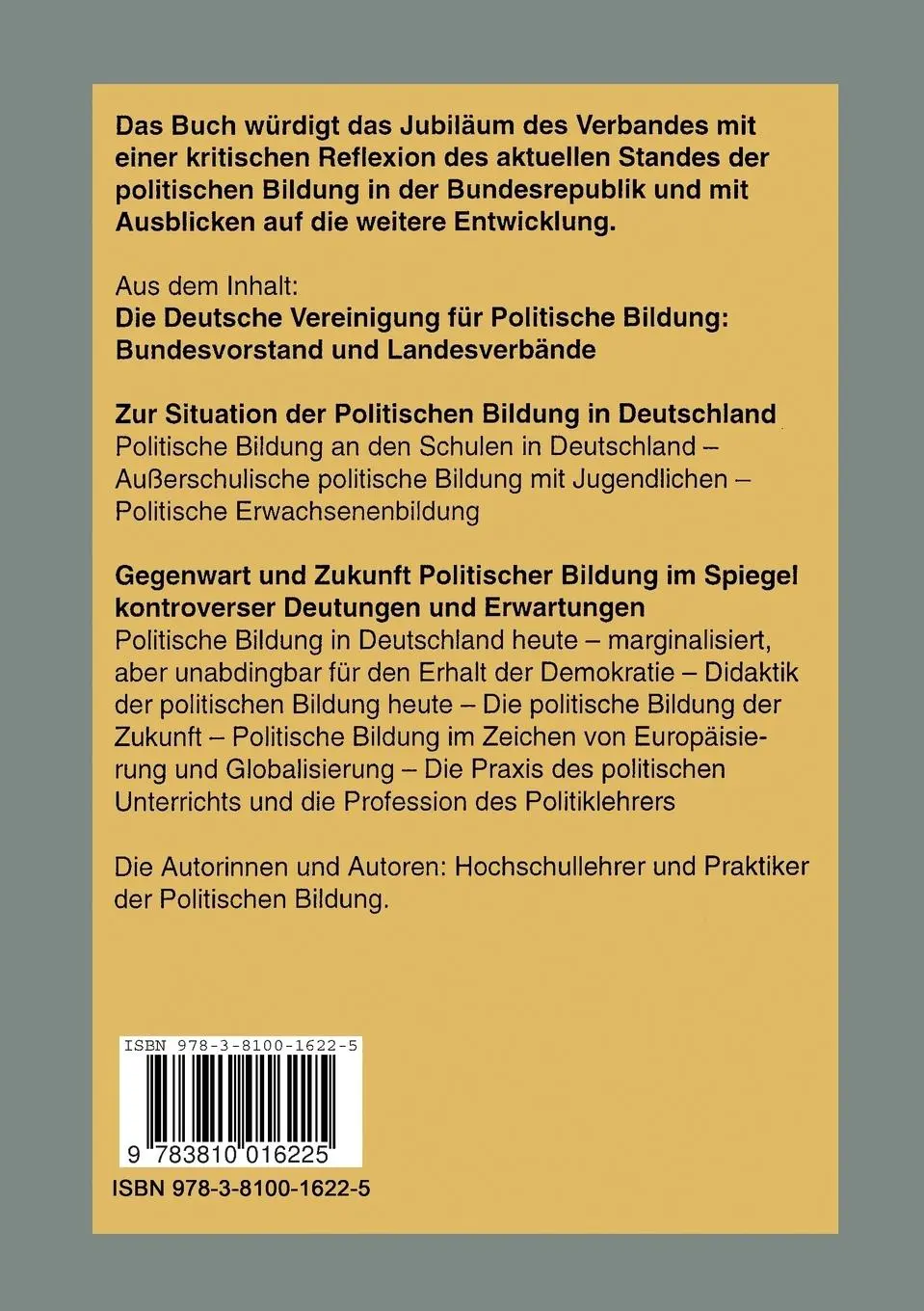 Rückseite: 9783810016225 | Politische Bildung in der Bundesrepublik | Dorothea Weidinger | Buch