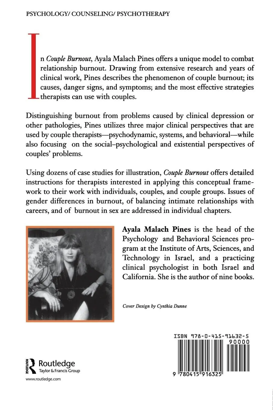 Rückseite: 9780415916325 | Couple Burnout | Causes and Cures | Ayala Pines | Taschenbuch | 1996