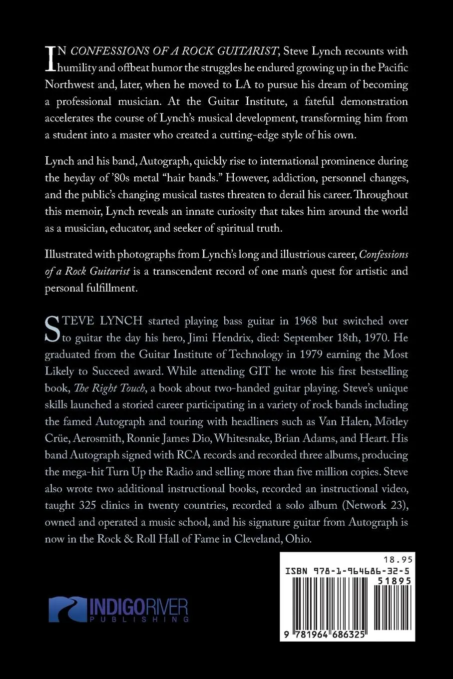 Rückseite: 9781964686325 | Confessions of a Rock Guitarist | Steve Lynch | Taschenbuch | Englisch