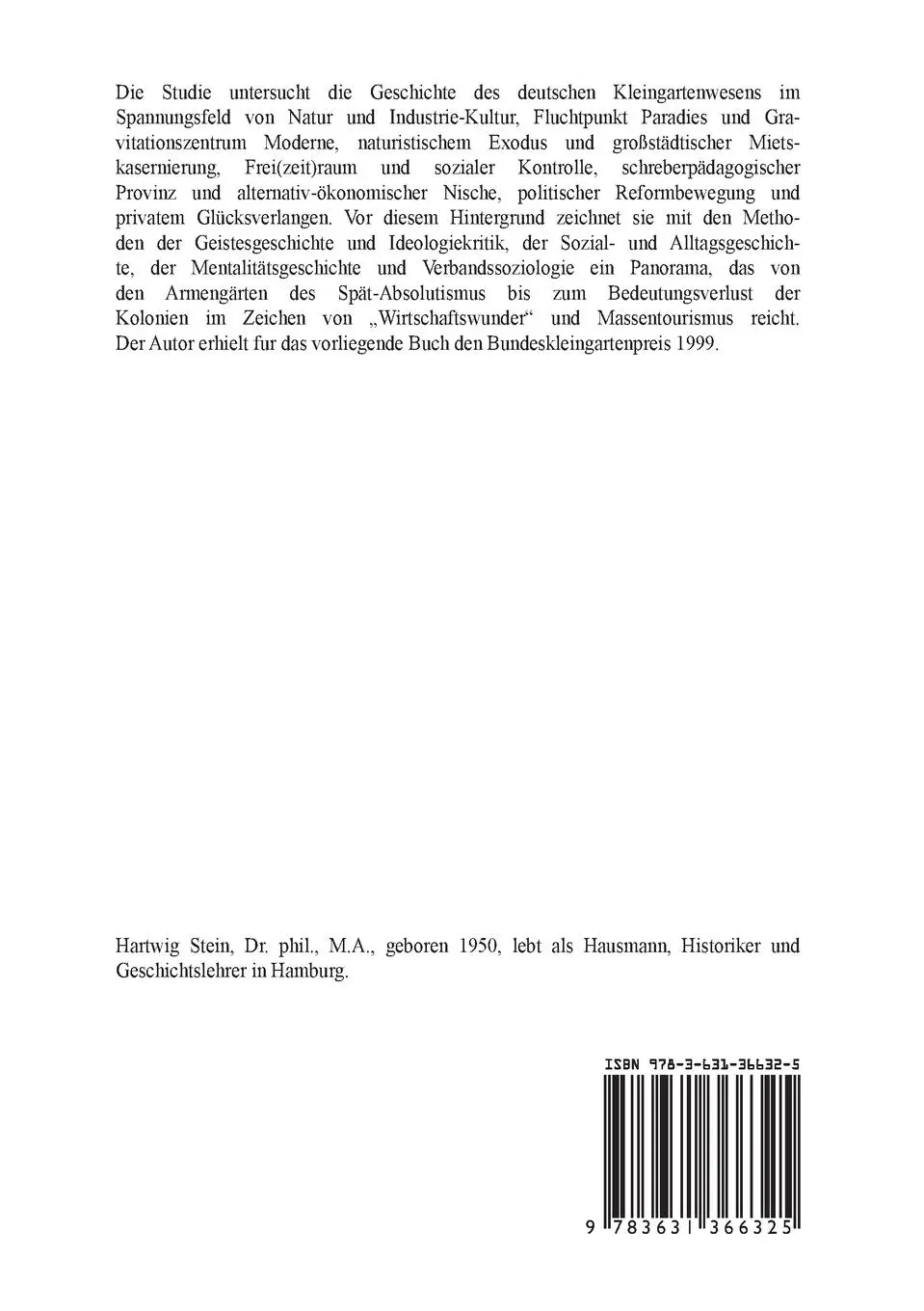 Rückseite: 9783631366325 | Inseln im Häusermeer | Hartwig Stein | Taschenbuch | 760 S. | Deutsch