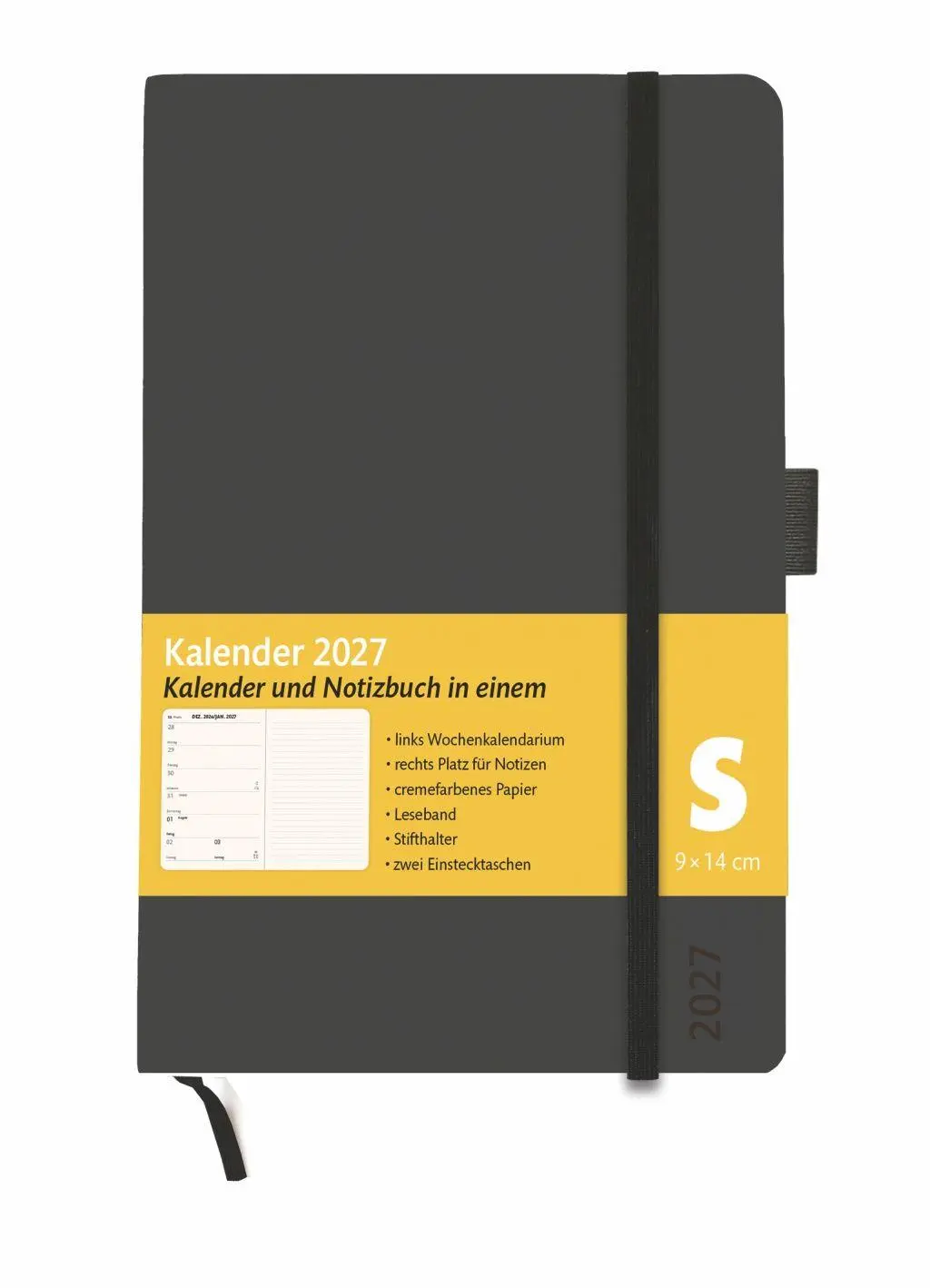 Cover: 9783756416325 | Kombitimer schwarz klein 2027 | Heye | Taschenbuch | Bürokalender Heye