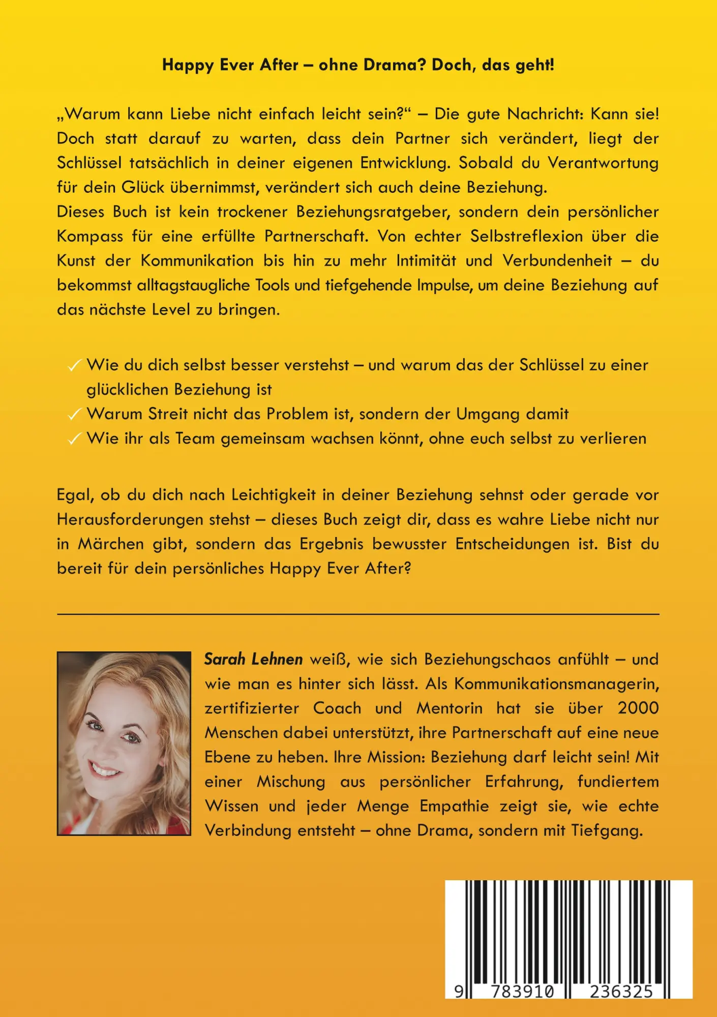 Rückseite: 9783910236325 | Liebe leicht gemacht | Sarah Lehnen | Taschenbuch | 220 S. | Deutsch