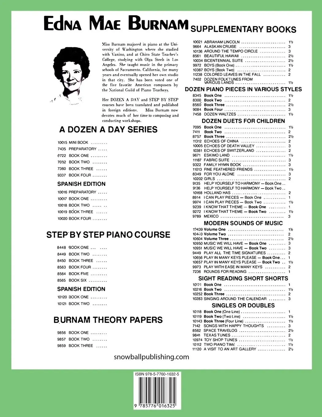 Rückseite: 9785776016325 | A Dozen a Day Book 1 (A Dozen a Day Series) | Edna Mae Burnam | Buch