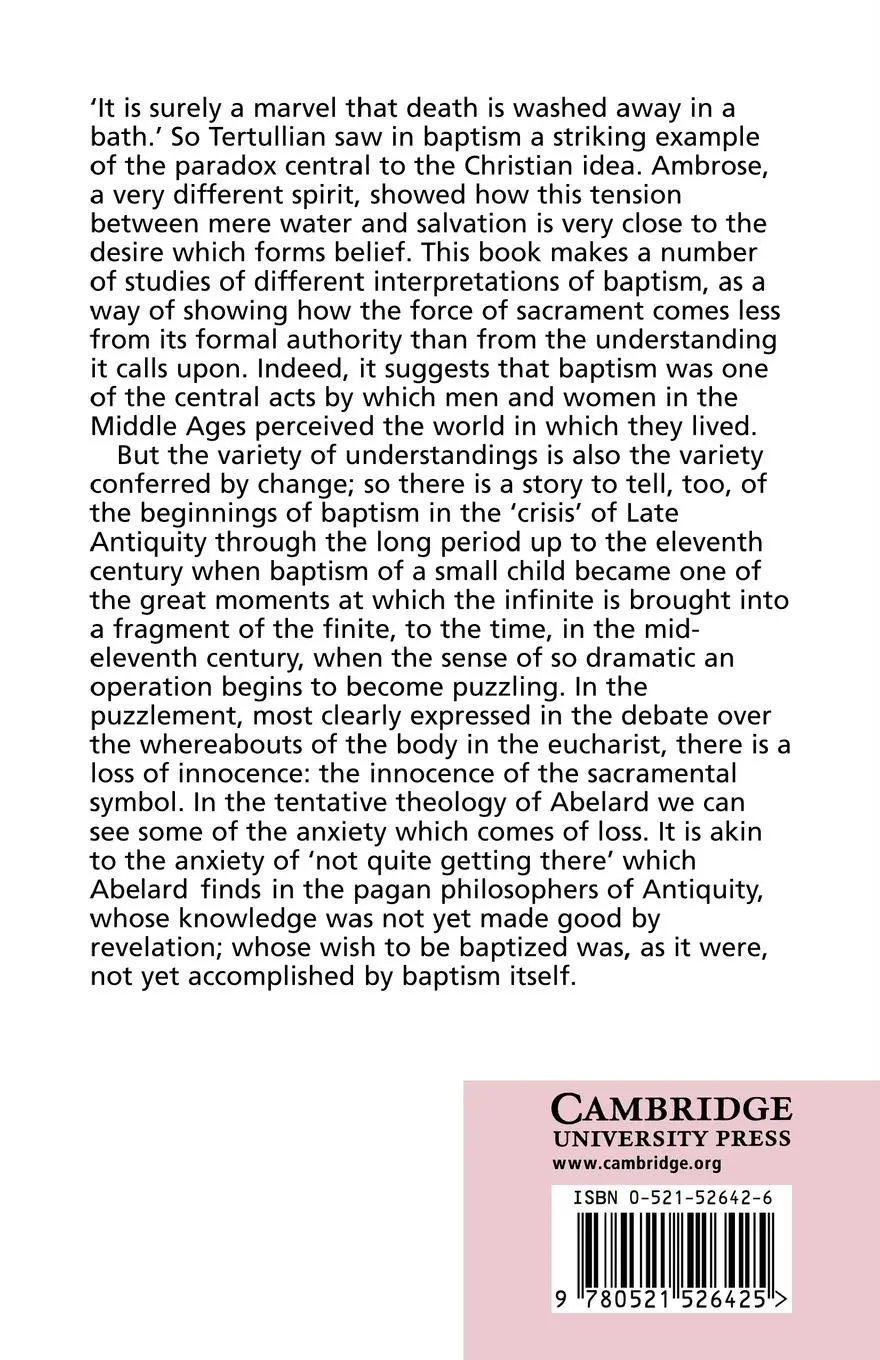 Rückseite: 9780521526425 | Baptism and Change in the Early Middle Ages, C.200 C.1150 | Cramer