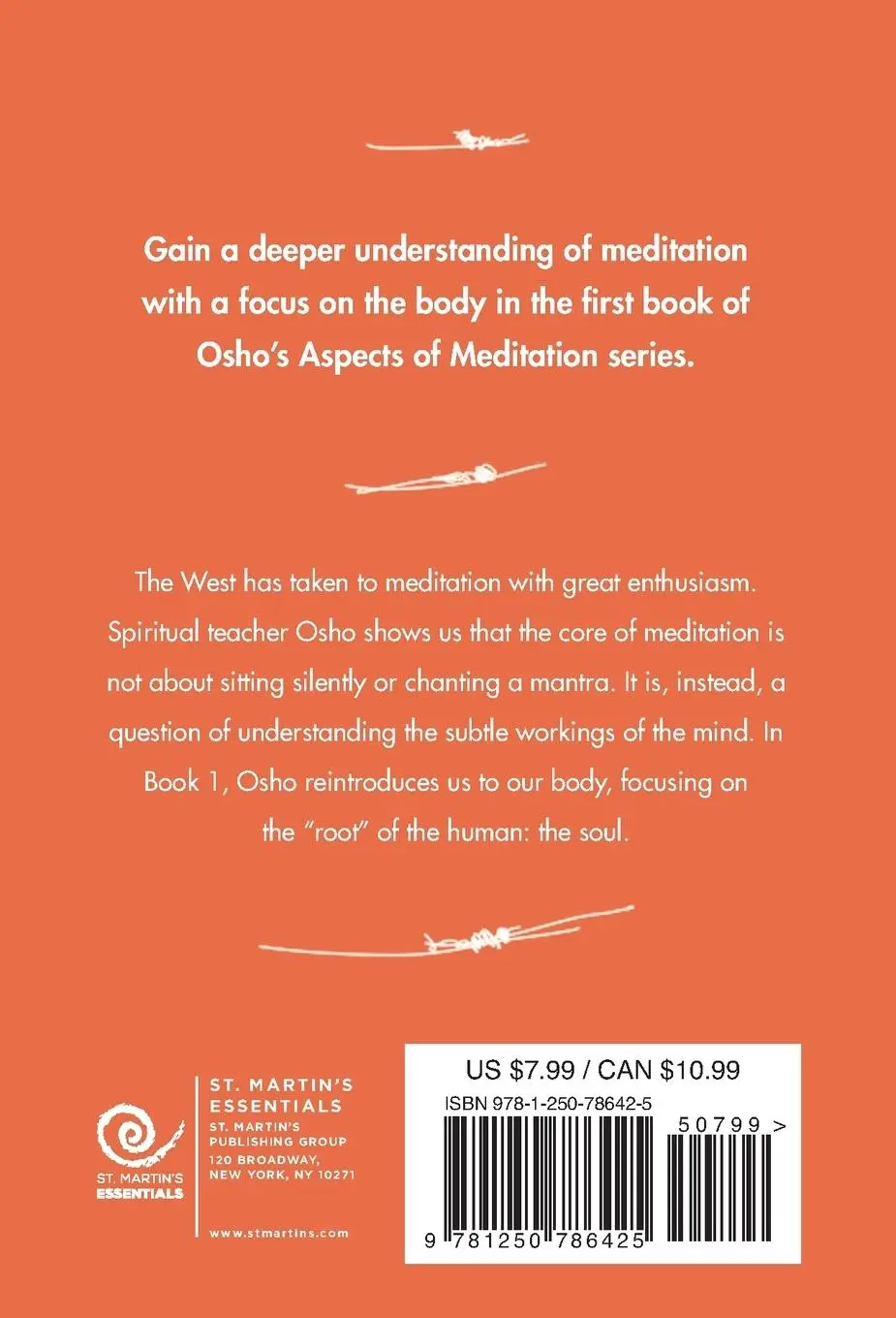 Rückseite: 9781250786425 | Aspects of Meditation Book 1 | Osho | Taschenbuch | Englisch | 2022