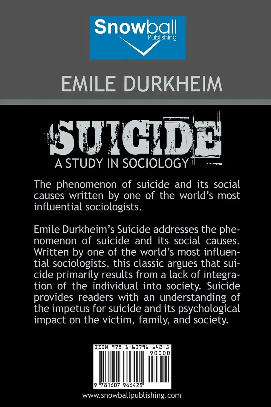 Rückseite: 9781607966425 | Suicide | Emile Durkheim | Taschenbuch | Englisch | 2013