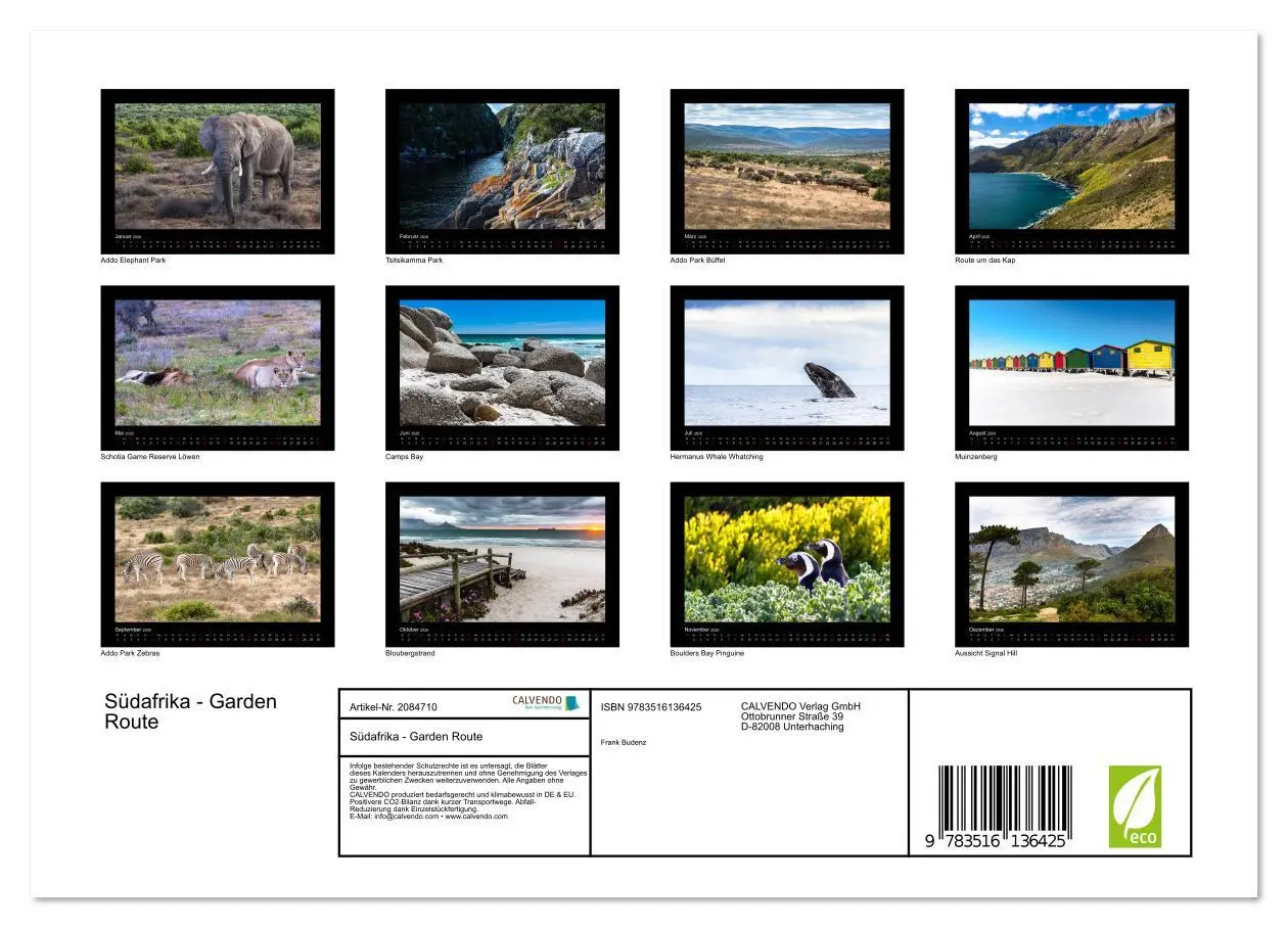 Bild: 9783516136425 | Südafrika - Garden Route (Wandkalender 2026 DIN A4 quer), CALVENDO...