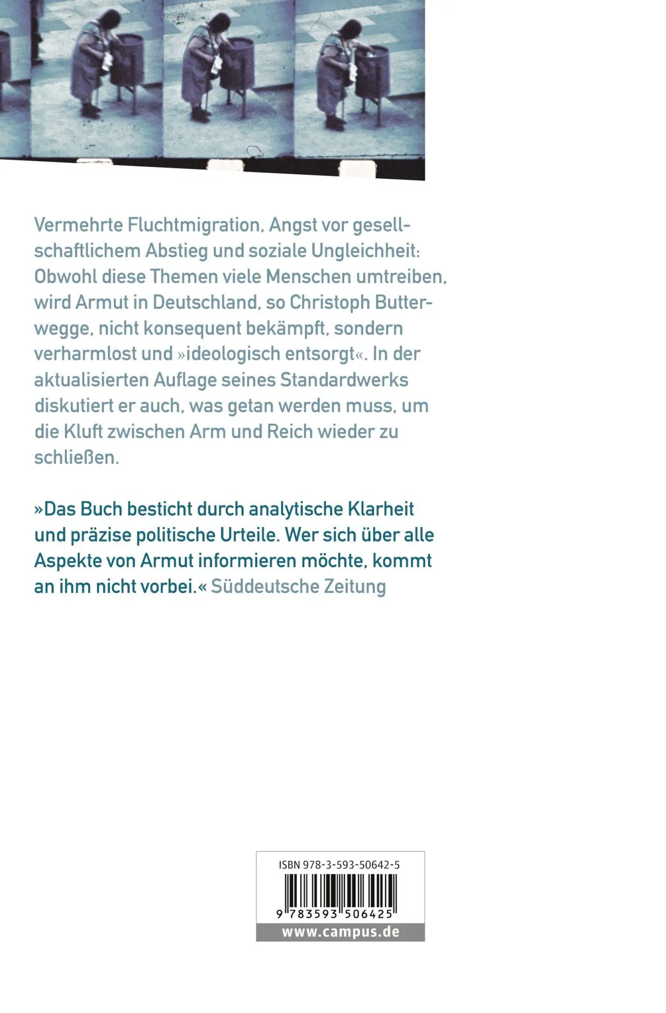 Rückseite: 9783593506425 | Armut in einem reichen Land | Christoph Butterwegge | Taschenbuch