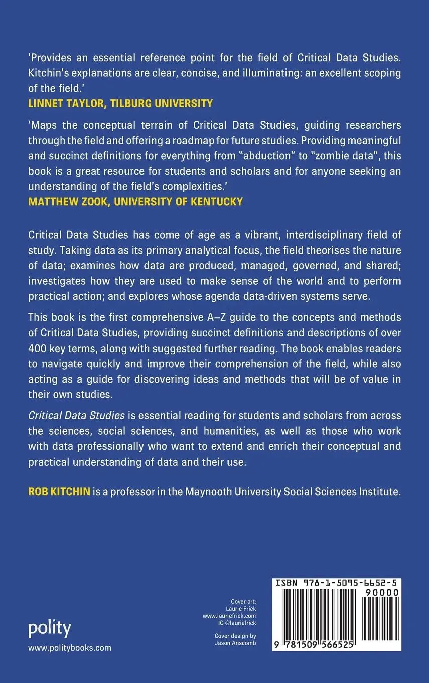 Rückseite: 9781509566525 | Critical Data Studies | An A to Z Guide to Concepts and Methods | Buch