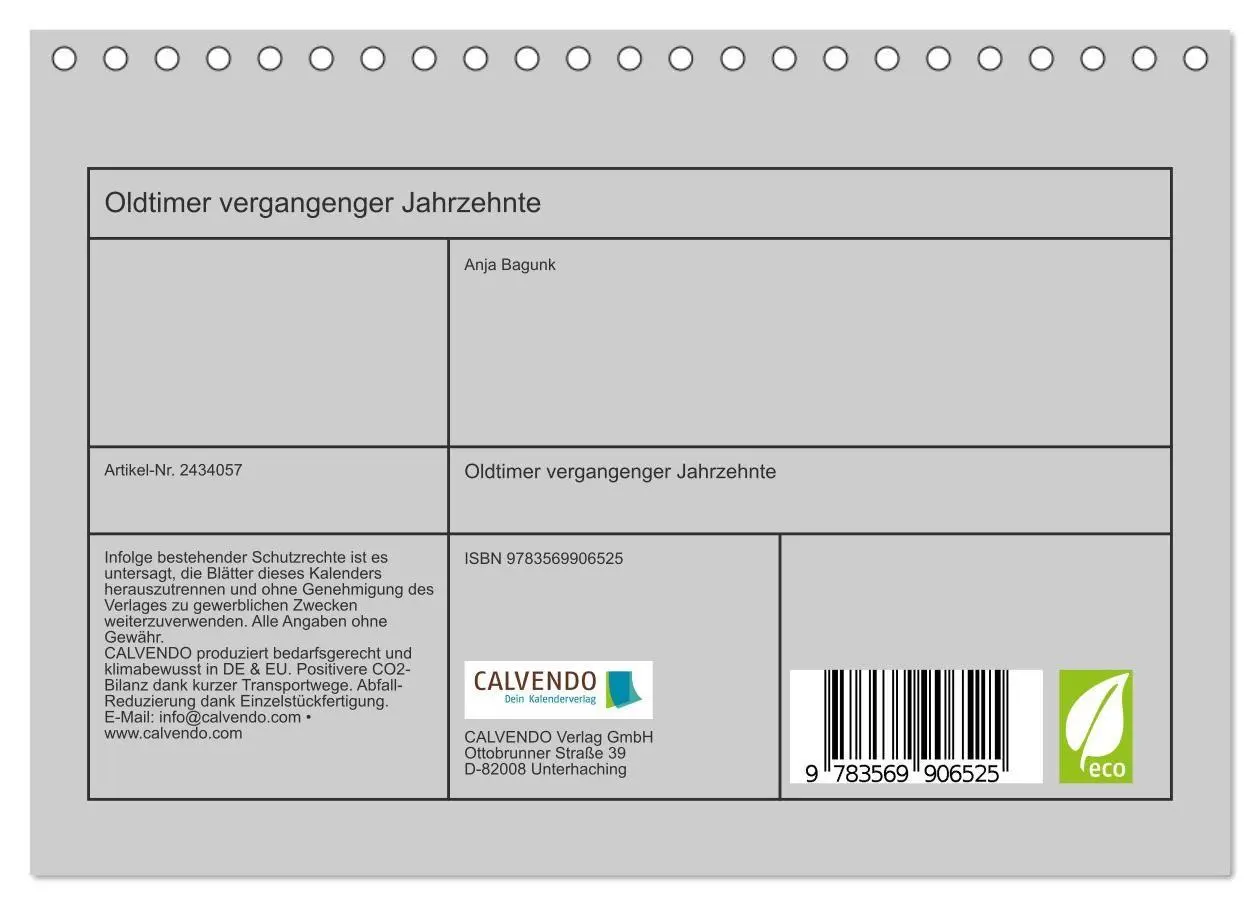 Bild: 9783569906525 | Oldtimer vergangenger Jahrzehnte (Tischkalender 2027 DIN A5 quer),...