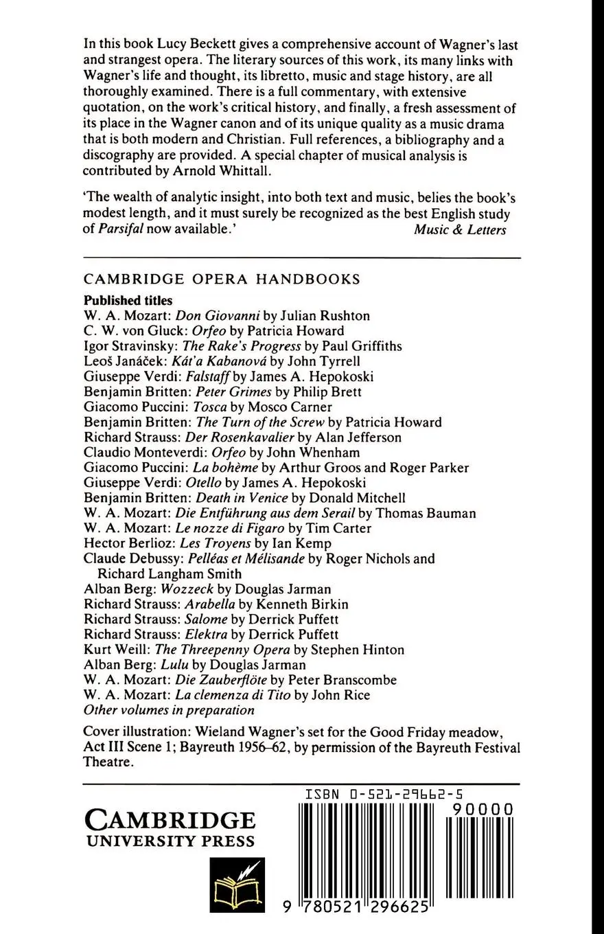 Rückseite: 9780521296625 | Richard Wagner, Parsifal | Lucy Beckett | Taschenbuch | Buch | 1988