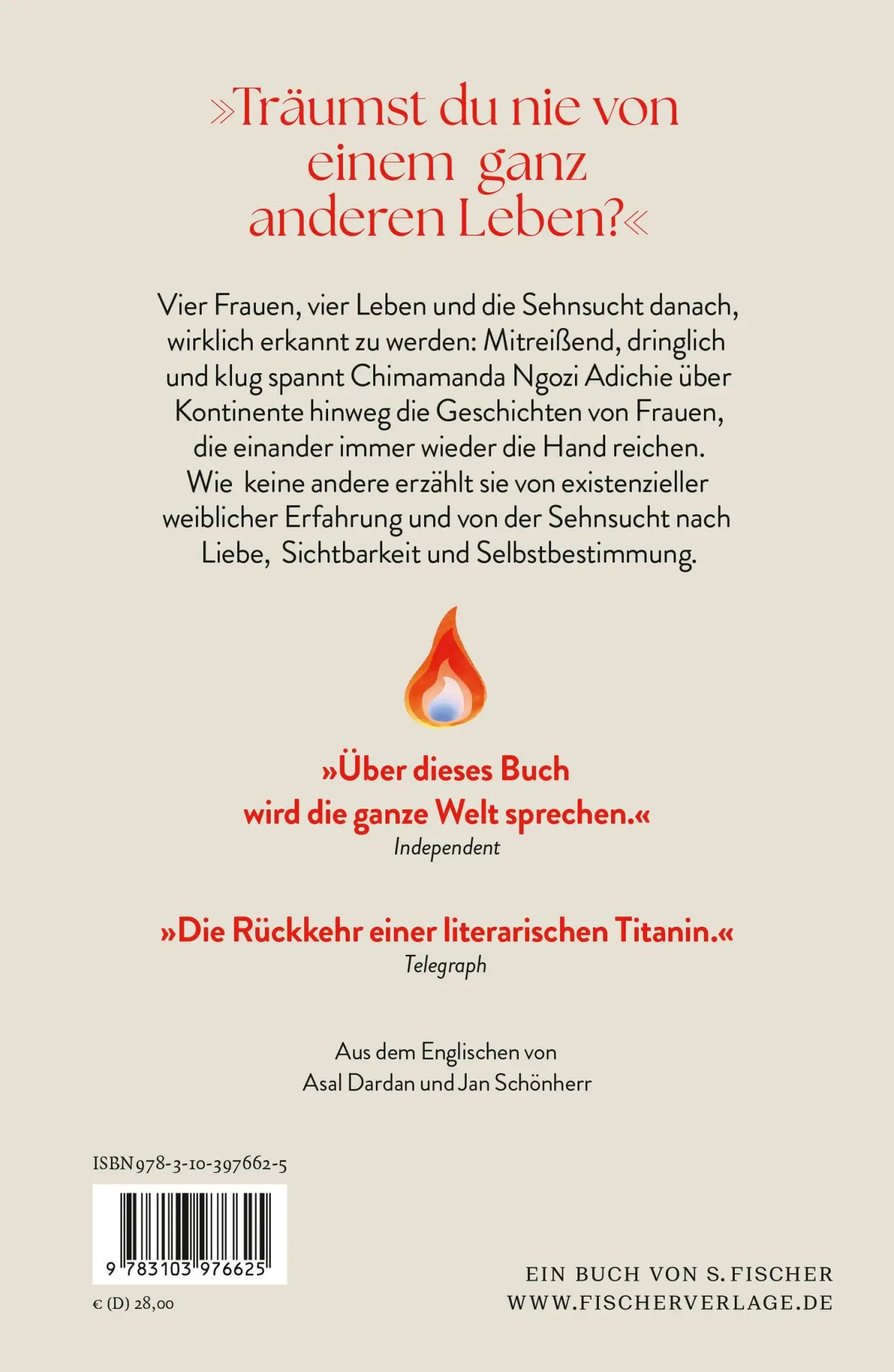 Rückseite: 9783103976625 | Dream Count | Roman Deutsche Ausgabe | Chimamanda Ngozi Adichie | Buch